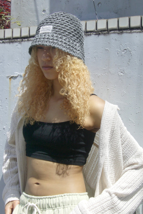 SUMMER STRAW HAT -GRAYISH BLUE-